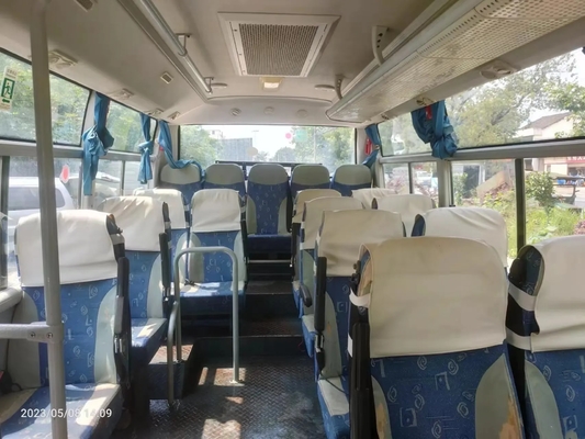 Verwendete Sitz-weiße Farbe Shuttle-Packwagen Floding-Tür-19 6 Handfront engine wihts A/C 2. Dongfeng-Meter Bus-EQ6608