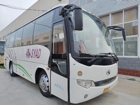 Benutzter Handelssitzweißer Farblinks-Hand-Antriebs-höherer Bus KLQ6856 der bus Yuchai-Maschinen-200hp Gepäckablage-37