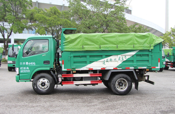 Gebrauchtwagen 4*2 Dongfeng Klein-Dump Truck Grüne Farbe Einzelreih Kabine Handbuch