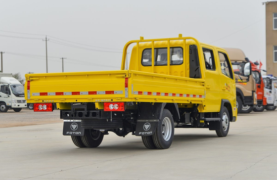 Lastwagen-Bettbox Foton Kleinlastwagen Doppelreihe 5 Sitzplätze Kabine Benzinmotor 6 Reifen LHD