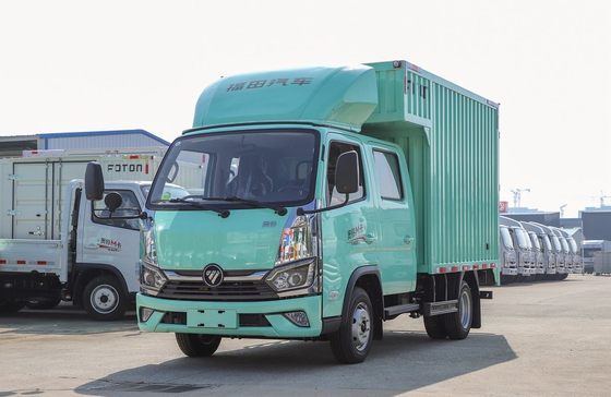 Gebrauchte Leichtfrachtwagen 2,7 Meter Containerbox 2 + 3 Sitzplätze Doppelkabine Chinesische Marke Foton