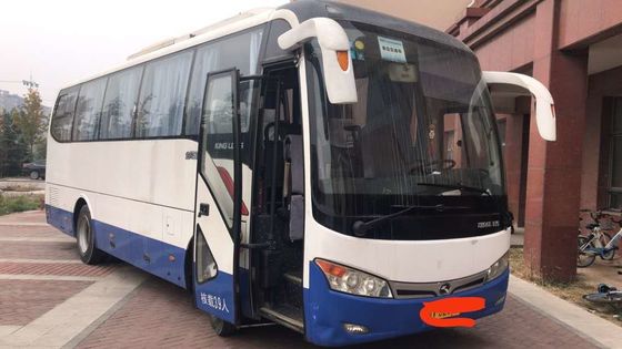 Reisebus Kinglong Marke benutzter Sencond-Handbus XMQ6898 39seats mit Wechselstrom-Heckmotor-Blau-und weißefarbguter Zustand