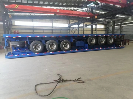 Neue Drei-Achse 40 Tonnen Fuß-Behälter-Fahrgestelle-Flachbett-tauscht halb Anhänger