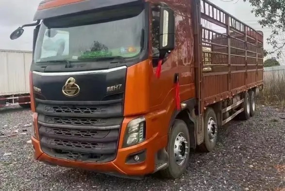 2. Hand Lorry Orange Color 12 Meter des Antriebs-8×4 Fracht-LKW Modus Yuchai-Maschinen-6 2021-jährigen Dongfeng der Zylinder-420hp