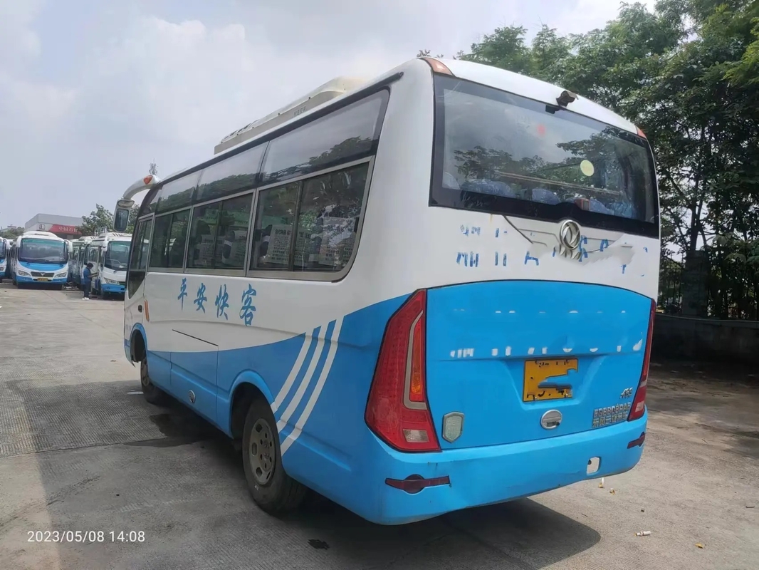Verwendete Sitz-weiße Farbe Shuttle-Packwagen Floding-Tür-19 6 Handfront engine wihts A/C 2. Dongfeng-Meter Bus-EQ6608
