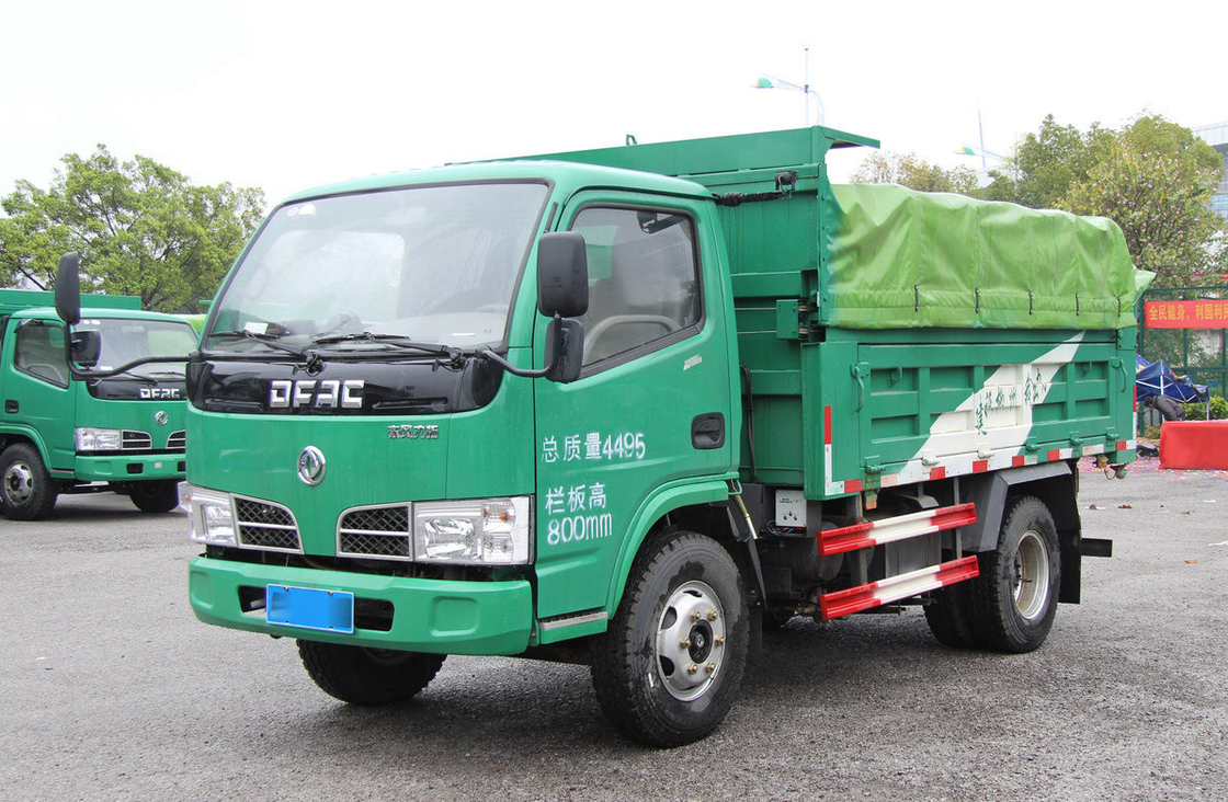 Gebrauchtwagen 4*2 Dongfeng Klein-Dump Truck Grüne Farbe Einzelreih Kabine Handbuch