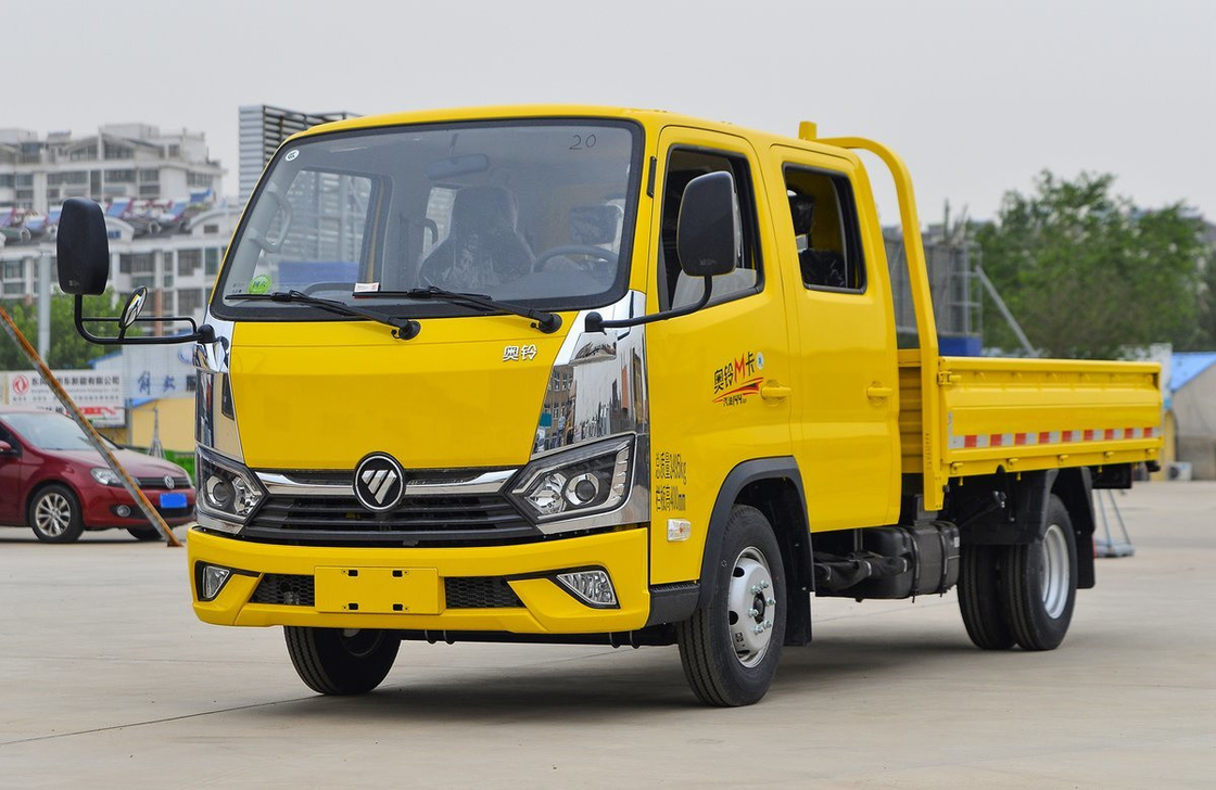 Lastwagen-Bettbox Foton Kleinlastwagen Doppelreihe 5 Sitzplätze Kabine Benzinmotor 6 Reifen LHD