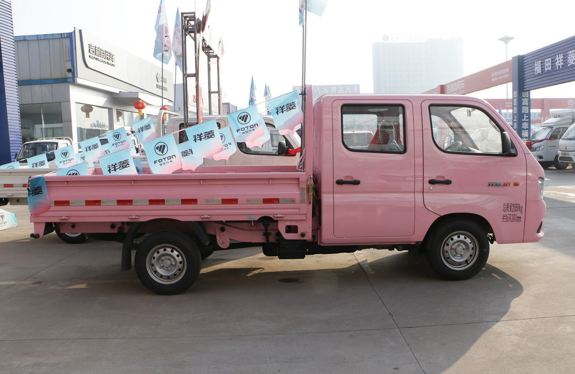 Lastwagen Foton Mini-Lkw Lastwagen Rosa Farbe Handgetriebe Benzinmotor Euro 6