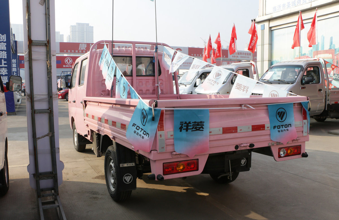 Lastwagen Foton Mini-Lkw Lastwagen Rosa Farbe Handgetriebe Benzinmotor Euro 6