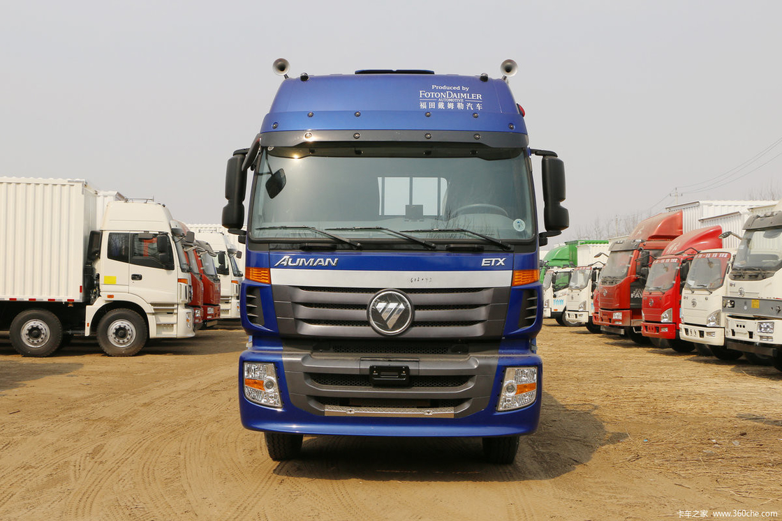 6er Schwerlastwagen Foton Auman Flatbed Truck Diesel 8-Geschwindigkeit 245PS 6X2 9,53m Blauer Körper