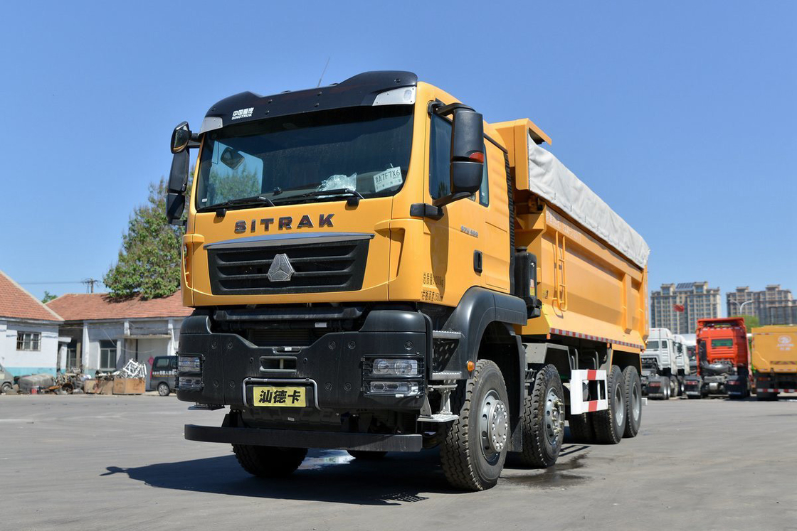 SITRAK Traktor Lkw G7W Schwerlastwagen Diesel 400 PS 8X4 6,8 m Gelb Karosserie hinteren Dump Sinotruk