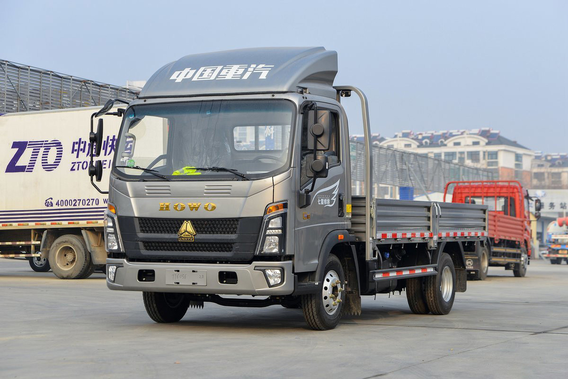 Sinotruk Howo Leichtwagen Titan Serie 150 PS 4,15 m Einzeilerzäune Silberkarosserie Einzeiler Sitze
