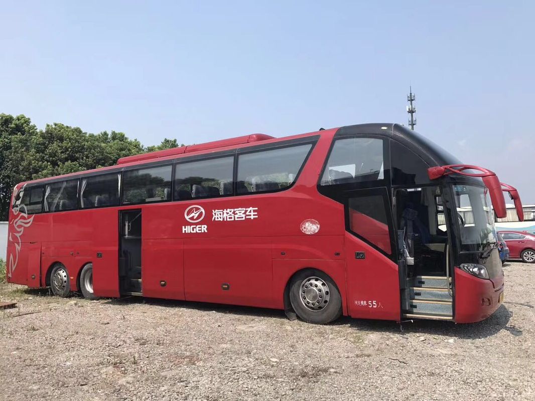 55-Sitze- höhere rote Reise verwendete die linke 2013-jährige Handdieselsteuerung des Passagier-Bus-KLQ6147