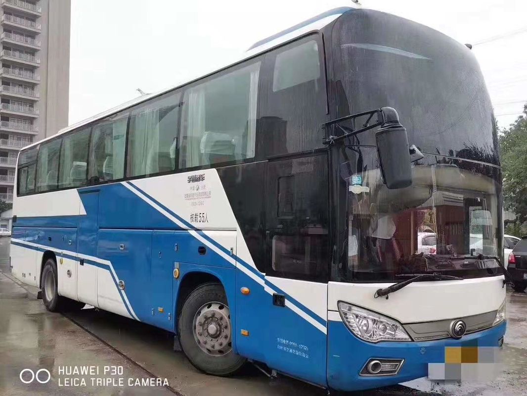 Diesel-LHD Yutong benutzte Sitzbus blaues weißes 2014-jähriges ZK6118 des Küstenmotorschiff-Bus-55