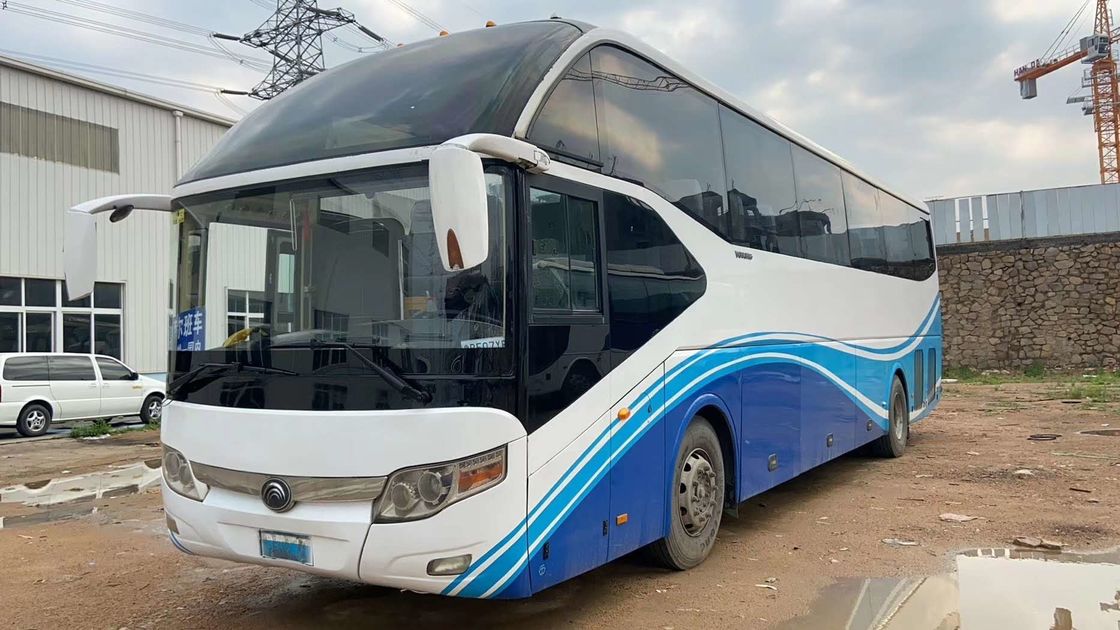55 Reifen 6050mm Achsabstand verwendetes Yutong transportiert der Sitz6 linker Hand-Antriebs-nackte verpackende Doppeltüren mit ABS