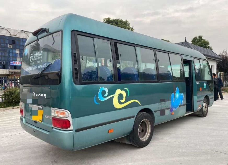 Goldener Sitz-Hino-Maschinen-Bus-grüne Farbe 100km/H Gragon-Küstenmotorschiff-26
