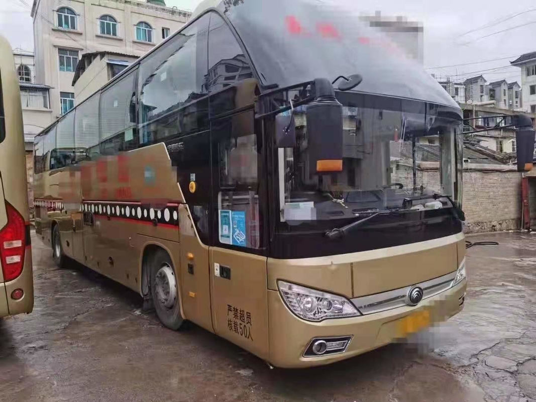 2018-jähriger benutzter Bus Yutong verwendete 50-Sitze- Lhd Stütz-A/C goldene Dieselfarbe des Reise-Bus-Zk6122