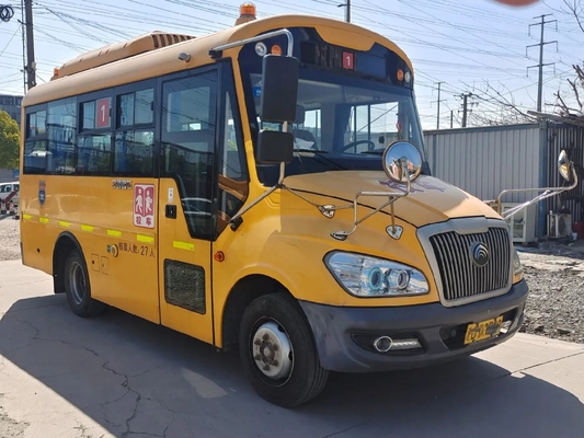 Der zweite Hand-Schulbus-A/C benutzter Yutong Bus ZK6609 gelbe Farbe-27 Sitz-Front Engine Sliding Window Withs