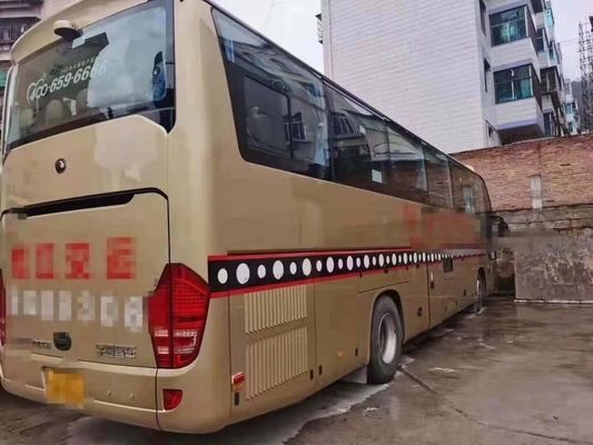 2018-jähriger benutzter Bus Yutong verwendete 50-Sitze- Lhd Stütz-A/C goldene Dieselfarbe des Reise-Bus-Zk6122